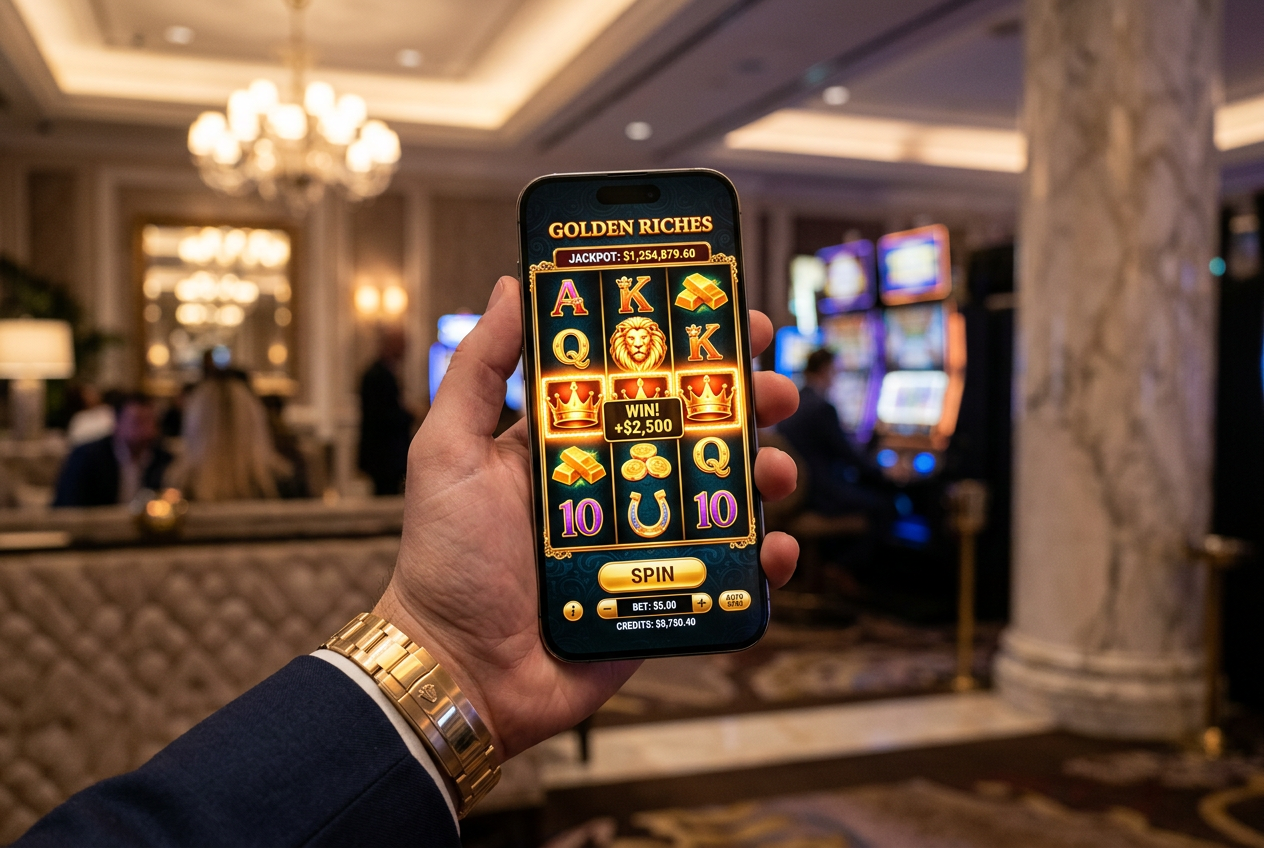 Elegantní mobilní aplikace Stonevegas kasina na moderním smartphonu